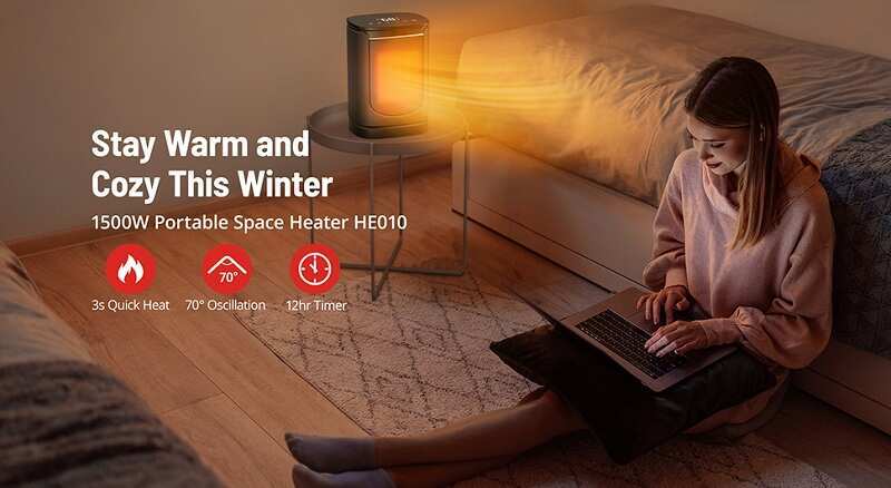Space Heater With Thermostat And Auto Shut-Off