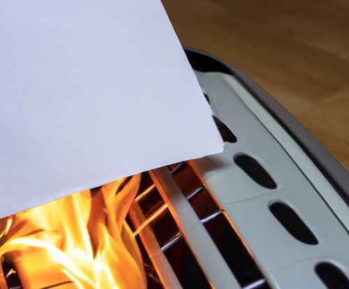 Space Heater burning papers