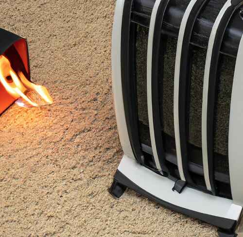 Space Heater on the Carpet - catching a fire